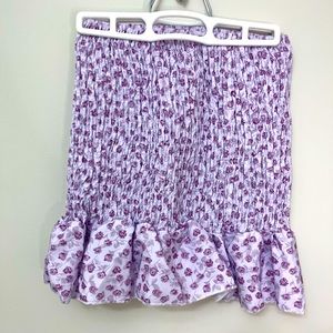 SHEIN allover floral print shirred ruffled hem skirt